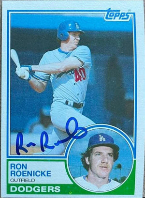 Ron Roenicke Signed 1983 Topps Baseball Card - Los Angeles Dodgers