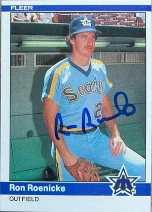 Ron Roenicke Signed 1984 Fleer Baseball Card - Seattle Mariners - PastPros