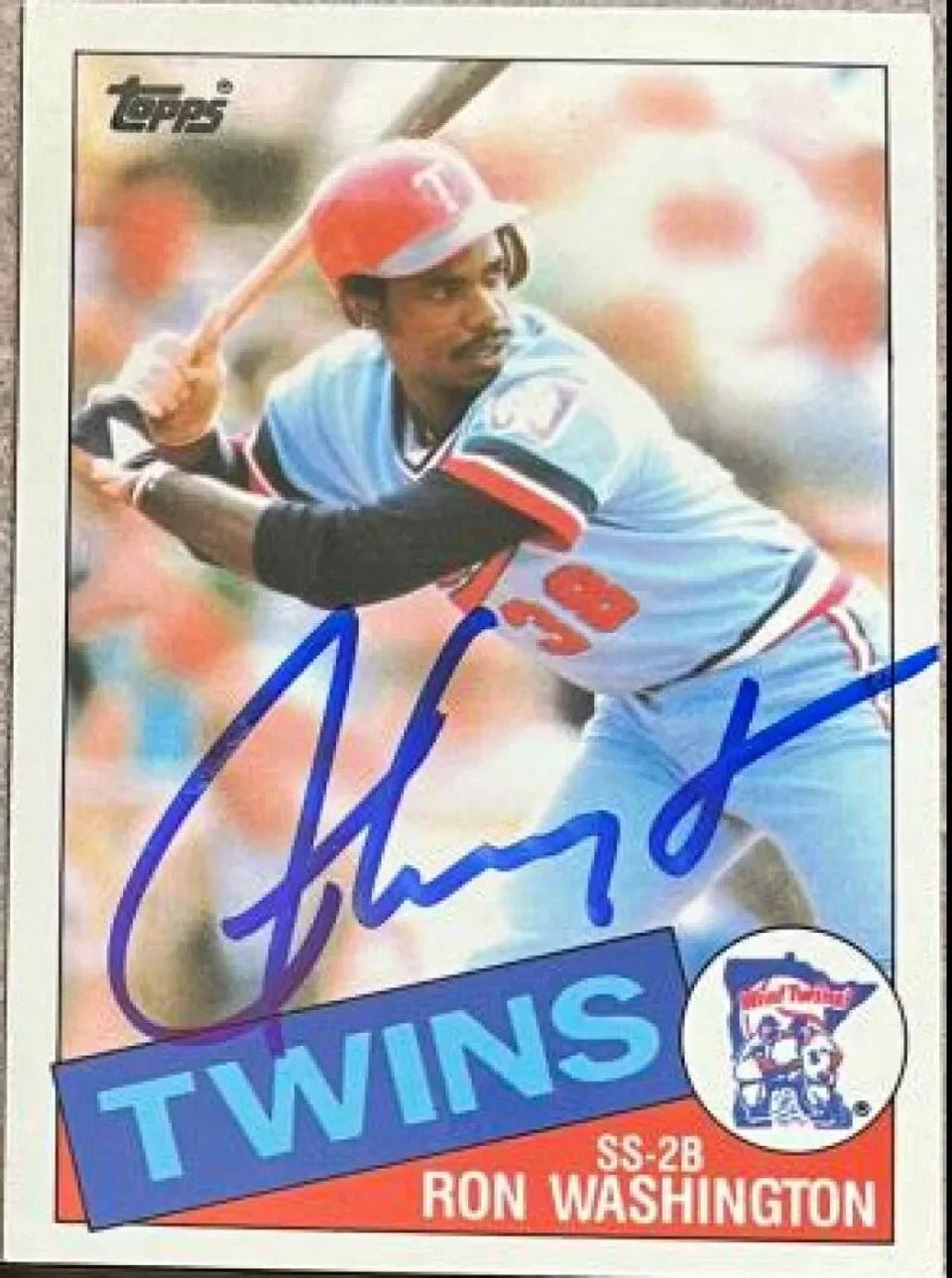 Ron Washington Signed 1985 Topps Tiffany Baseball Card - Minnesota Twins