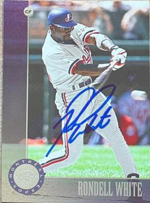 Rondell White Signed 1996 Leaf Baseball Card - Montreal Expos