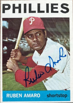 Ruben Amaro Signed 1964 Topps Baseball Card - Philadelphia Phillies - PastPros