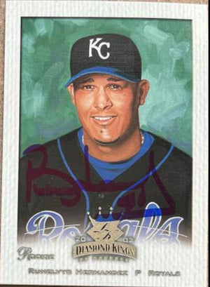 Runelvys Hernandez Signed 2002 Donruss Diamond Kings Baseball Card - Kansas City Royals - PastPros