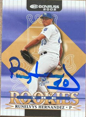 Runelvys Hernandez Signed 2002 Donruss The Rookies Baseball Card - Kansas City Royals - PastPros