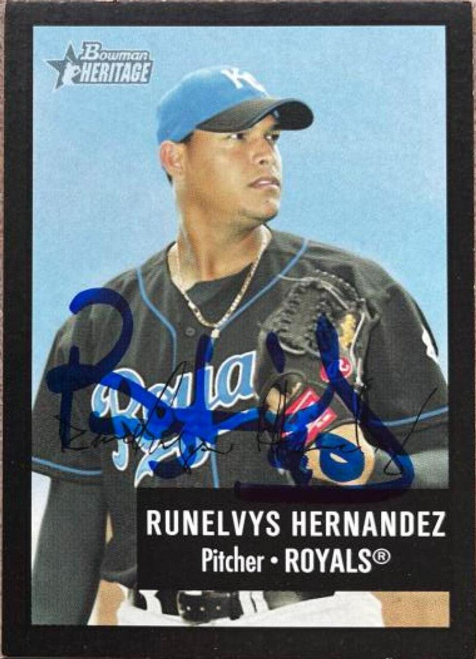 Runelvys Hernandez Signed 2003 Bowman Heritage Baseball Card - Kansas City Royals - PastPros