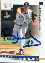 Runelvys Hernandez Signed 2003 Leaf Baseball Card - Kansas City Royals