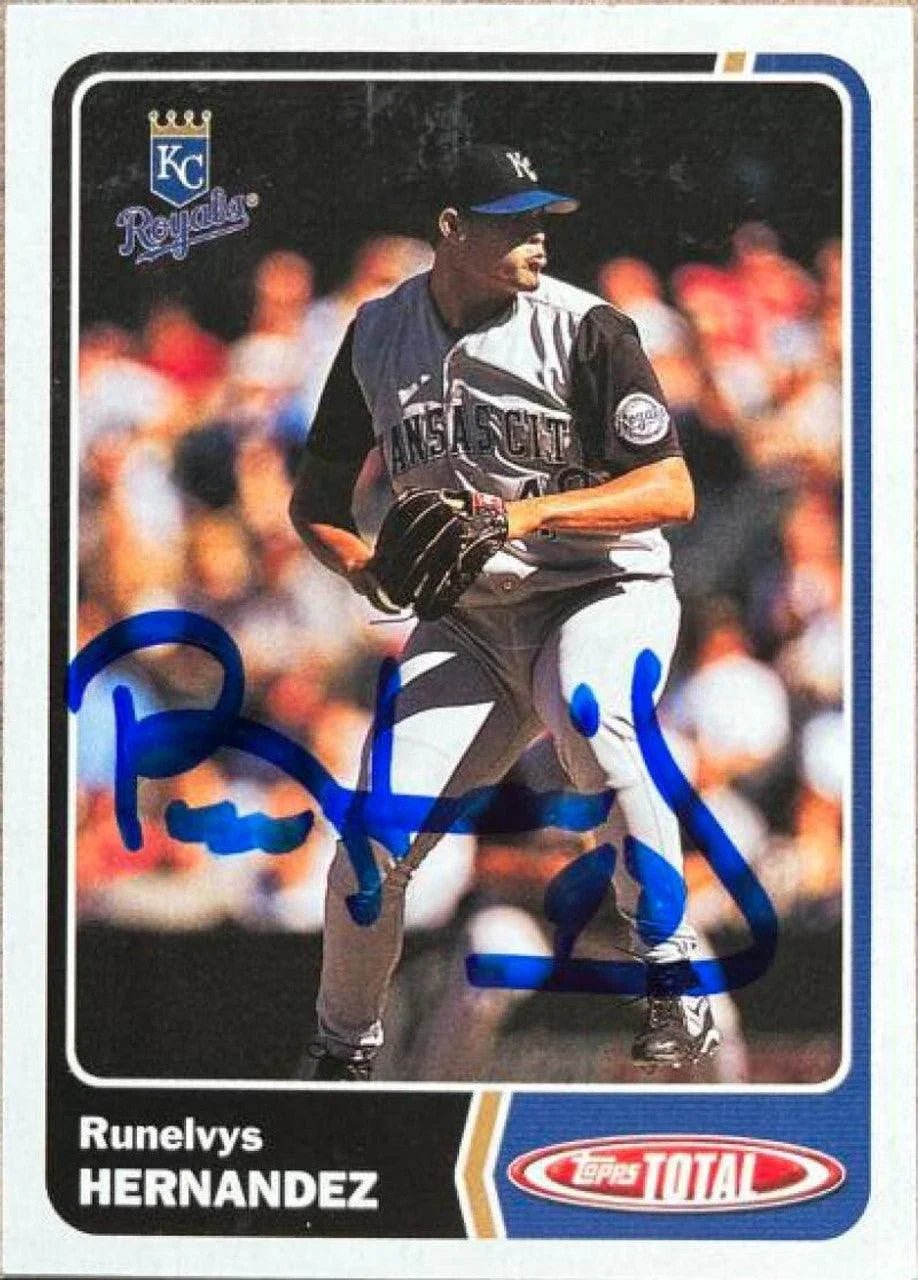 Runelvys Hernandez Signed 2003 Topps Total Baseball Card - Kansas City Royals