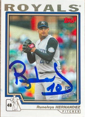 Runelvys Hernandez Signed 2004 Topps Baseball Card - Kansas City Royals - PastPros