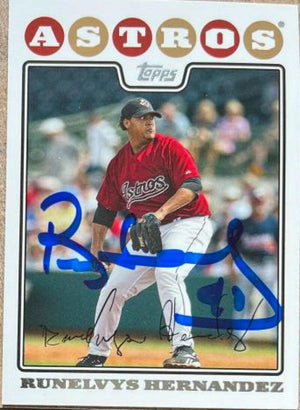 Runelvys Hernandez Signed 2008 Topps Updates & Highlights Baseball Card - Houston Astros - PastPros