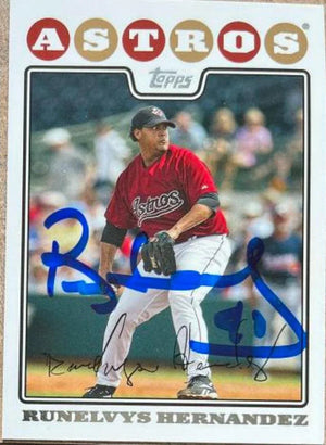 Runelvys Hernandez Signed 2008 Topps Updates & Highlights Baseball Card - Houston Astros