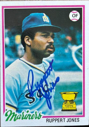 Ruppert Jones Signed 1978 Topps Baseball Card - Seattle Mariners - PastPros
