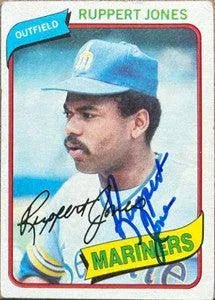 Ruppert Jones Signed 1980 Topps Baseball Card - Seattle Mariners