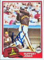 Ruppert Jones Signed 1981 Topps Traded Baseball Card - San Diego Padres