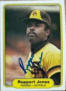 Ruppert Jones Signed 1982 Fleer Baseball Card - San Diego Padres