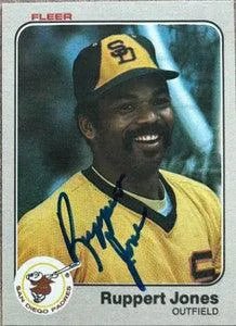 Ruppert Jones Signed 1983 Fleer Baseball Card - San Diego Padres