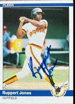 Ruppert Jones Signed 1984 Fleer Baseball Card - San Diego Padres