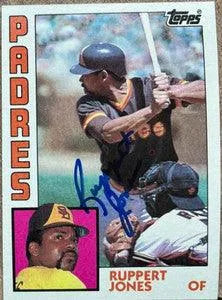 Ruppert Jones Signed 1984 Topps Baseball Card - San Diego Padres - PastPros