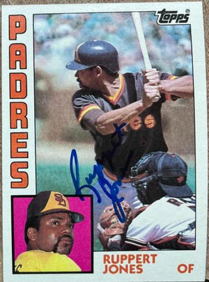 Ruppert Jones Signed 1984 Topps Baseball Card - San Diego Padres - PastPros