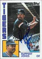 Ruppert Jones Signed 1984 Topps Traded Baseball Card - Detroit Tigers - PastPros
