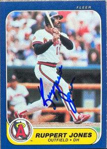 Ruppert Jones Signed 1986 Fleer Baseball Card - California Angels - PastPros