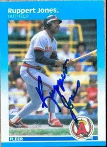 Ruppert Jones Signed 1987 Fleer Glossy Baseball Card - California Angels
