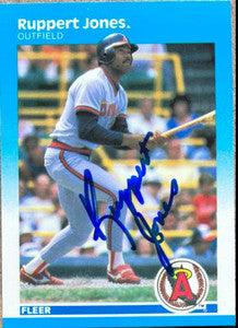 Ruppert Jones Signed 1987 Fleer Glossy Baseball Card - California Angels - PastPros