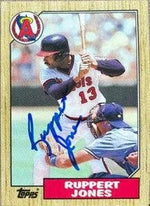 Ruppert Jones Signed 1987 Topps Tiffany Baseball Card - California Angels