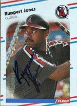 Ruppert Jones Signed 1988 Fleer Glossy Baseball Card - California Angels - PastPros