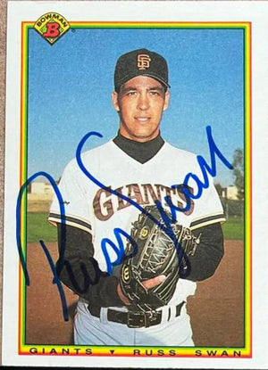 Russ Swan Signed 1990 Bowman Baseball Card - San Francisco Giants - PastPros