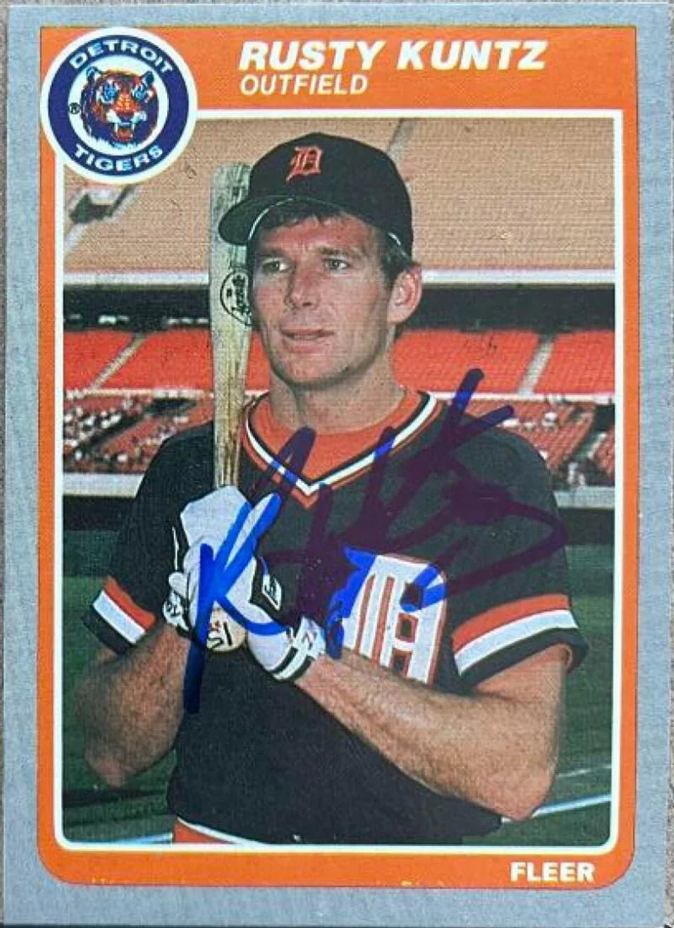 Rusty Kuntz Signed 1985 Fleer Baseball Card - Detroit Tigers