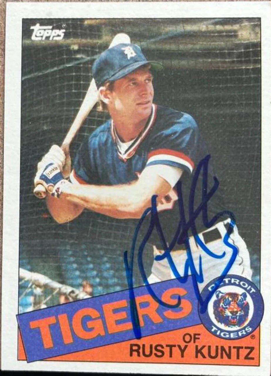 Rusty Kuntz Signed 1985 Topps Baseball Card - Detroit Tigers