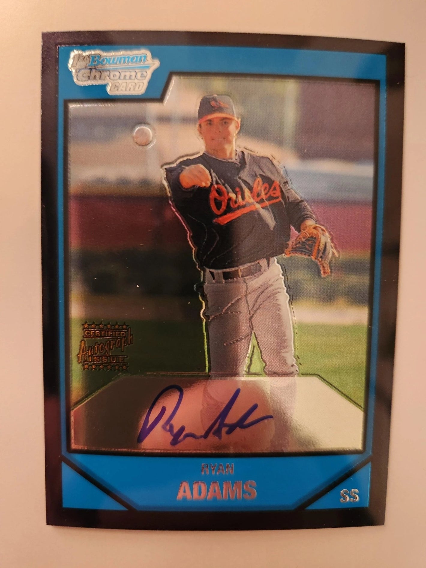 Ryan Adams Signed 2007 Bowman Chrome Prospects Baseball Card - Baltimore Orioles #BC223