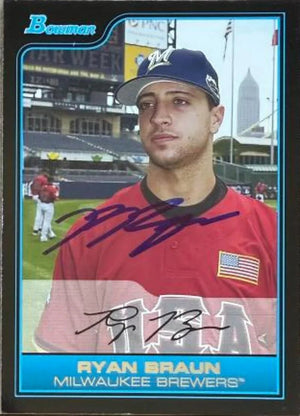 Ryan Braun Signed 2006 Bowman Draft Picks & Prospects - Futures Game Prospects Baseball Card - Milwaukee Brewers FG3 - PastPros