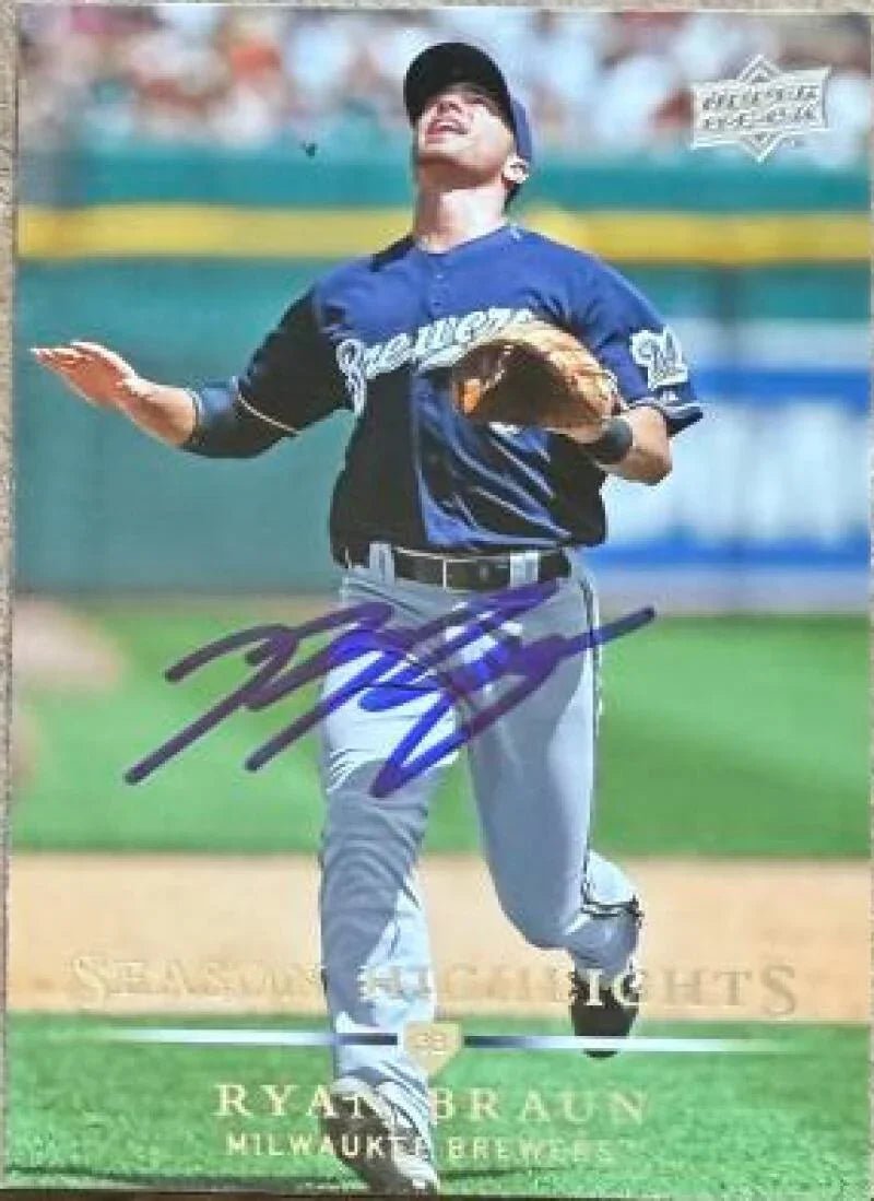 Ryan Braun Signed 2008 Upper Deck Baseball Card - Milwaukee Brewers #748 SH