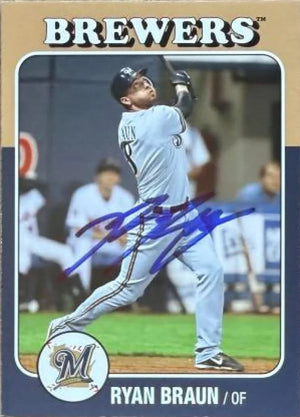 Ryan Braun Signed 2009 Upper Deck - 1975 O - Pee - Chee Baseball Baseball Card - Milwaukee Brewers OPC - 47 - PastPros