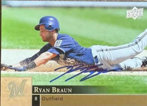 Ryan Braun Signed 2009 Upper Deck Baseball Card - Milwaukee Brewers 214 - PastPros
