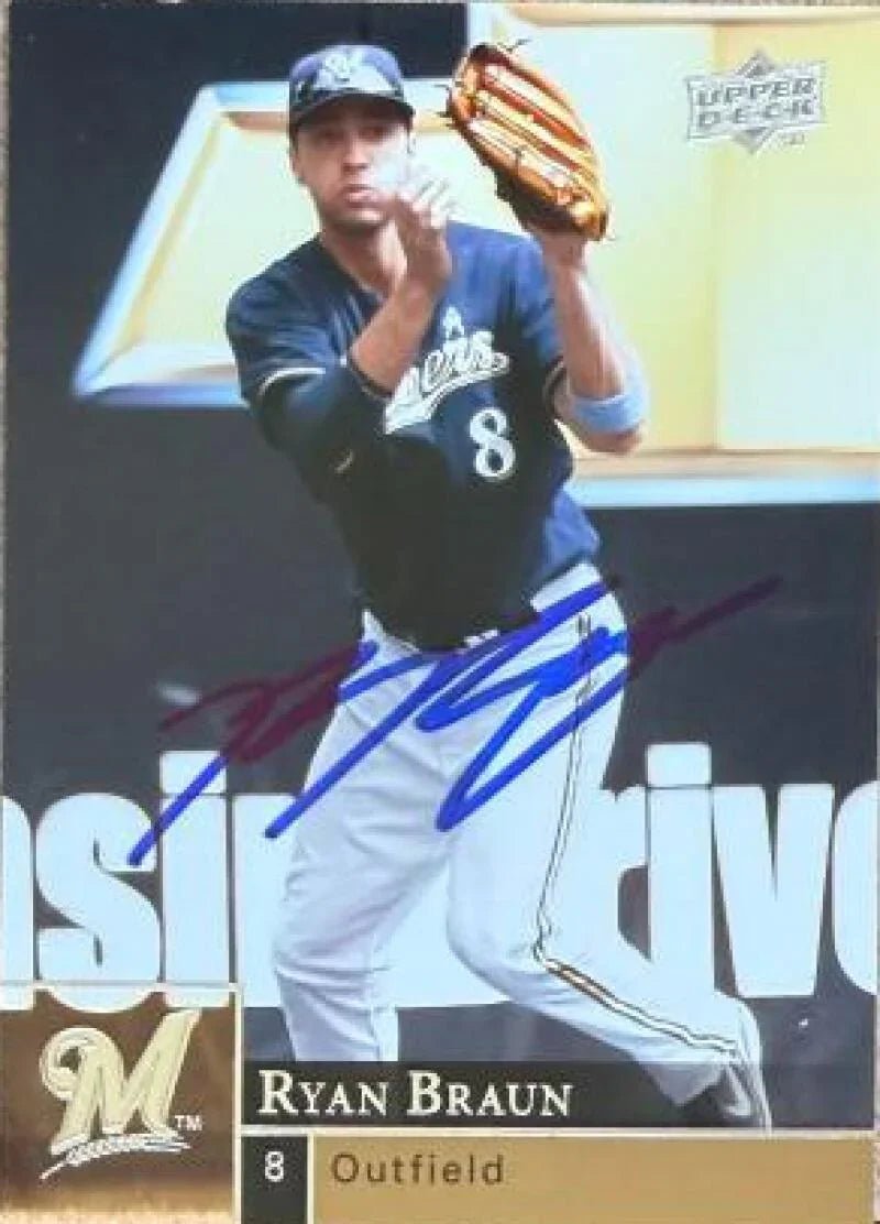Ryan Braun Signed 2009 Upper Deck Baseball Card - Milwaukee Brewers #732