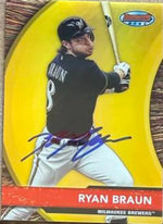 Ryan Braun Signed 2012 Bowman's Best Baseball Card - Milwaukee Brewers #BB21