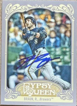 Ryan Braun Signed 2012 Topps Gypsy Queen Baseball Card - Milwaukee Brewers 80 - PastPros