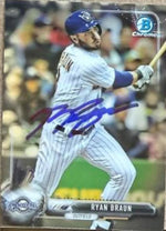 Ryan Braun Signed 2017 Bowman Chrome Baseball Card - Milwaukee Brewers #28