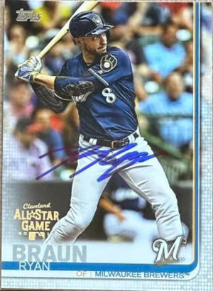 Ryan Braun Signed 2019 Topps - All - Star Game Baseball Card - Milwaukee Brewers 614 - PastPros