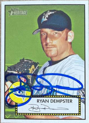 Ryan Dempster Signed 2001 Topps Heritage Baseball Card - Florida Marlins (Red Back) - PastPros