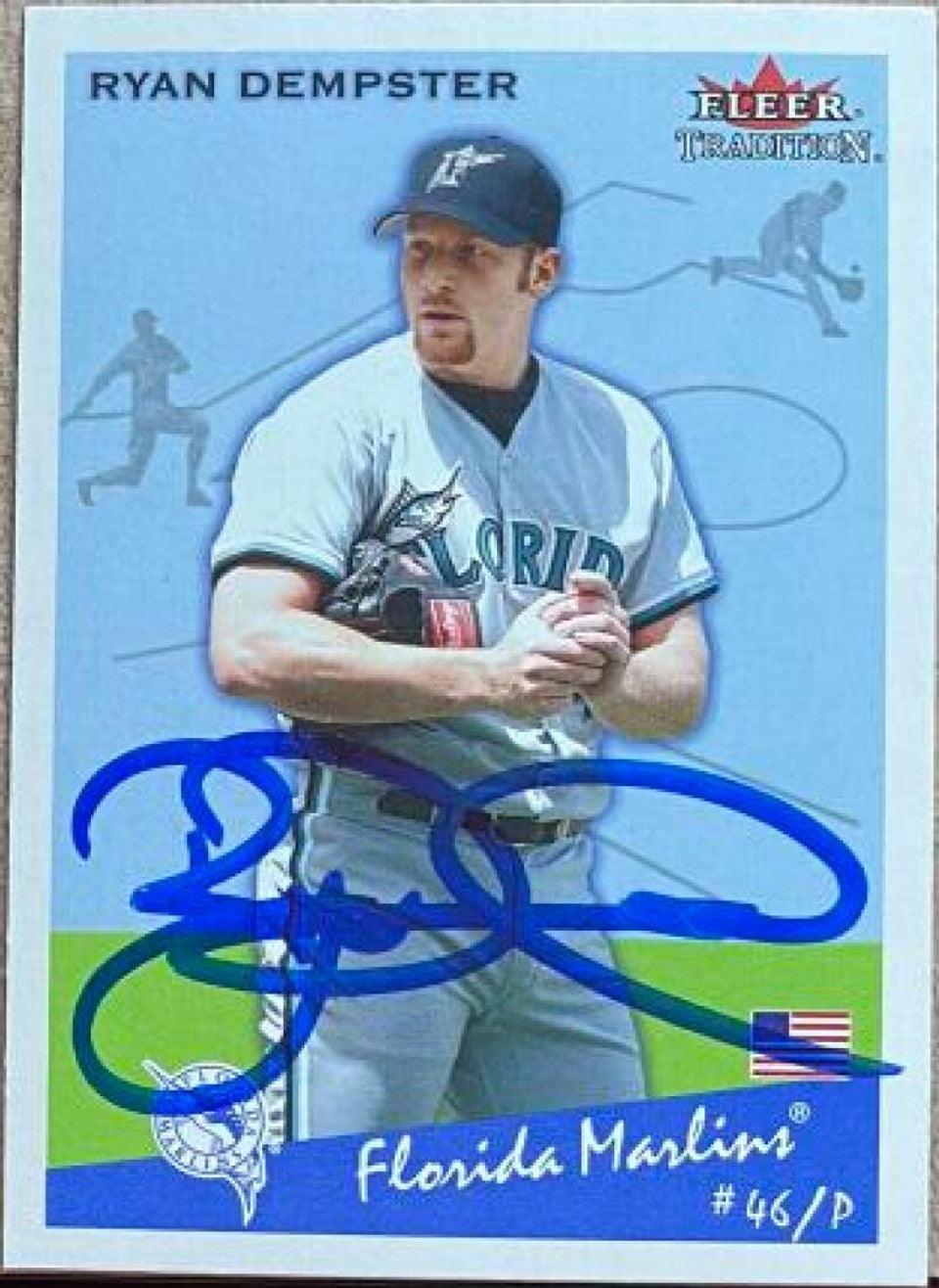 Ryan Dempster Signed 2002 Fleer Tradition Baseball Card - Florida Marlins - PastPros
