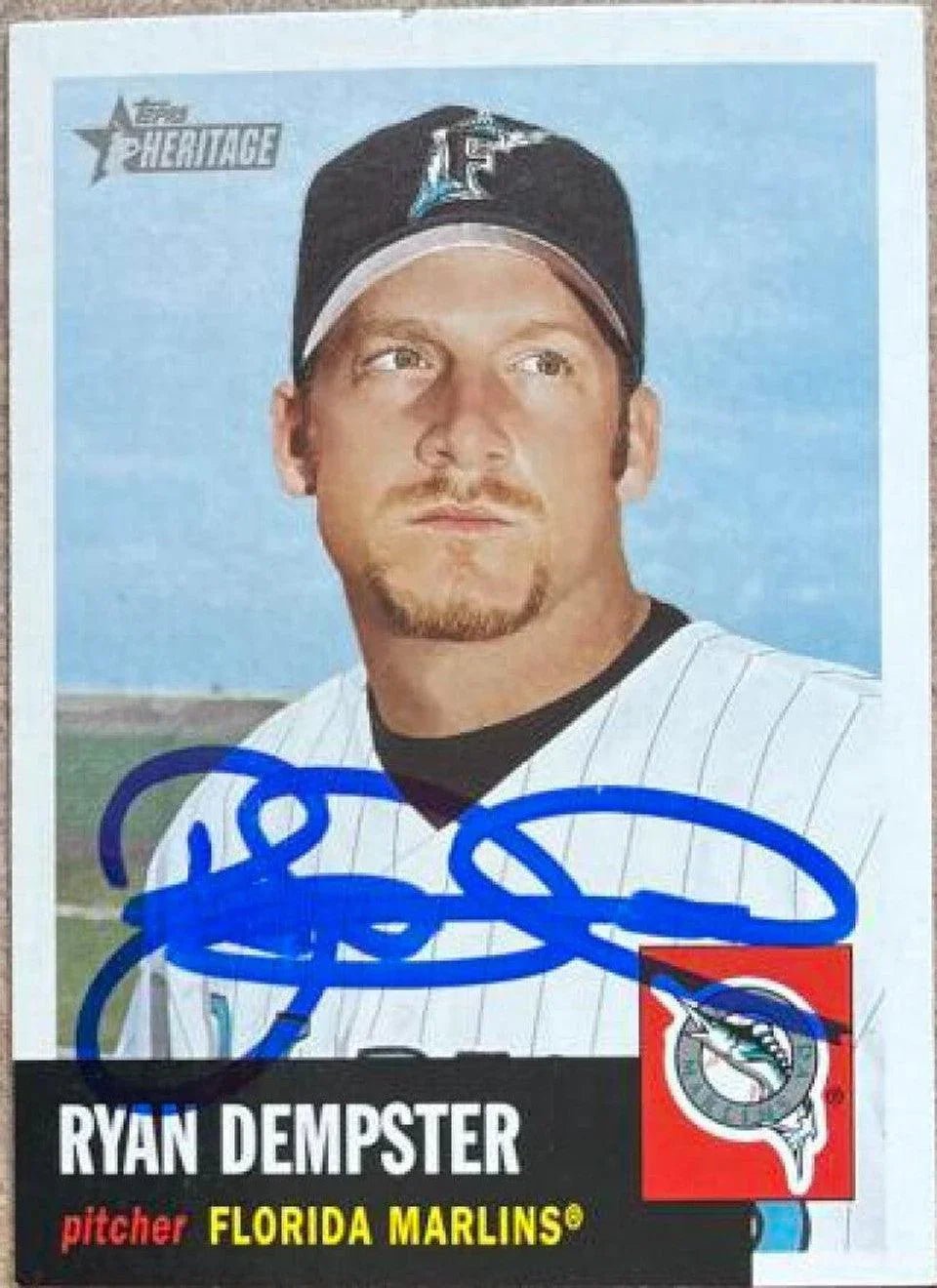 Ryan Dempster Signed 2002 Topps Heritage Baseball Card - Florida Marlins