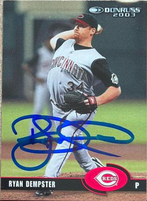 Ryan Dempster Signed 2003 Donruss Baseball Card - Cincinnati Reds - PastPros