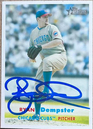Ryan Dempster Signed 2006 Topps Heritage Baseball Card - Chicago Cubs - PastPros