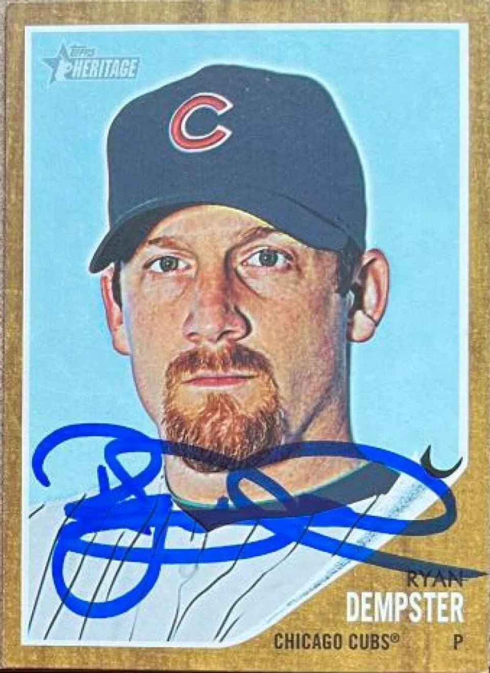 Ryan Dempster Signed 2011 Topps Heritage Baseball Card - Chicago Cubs