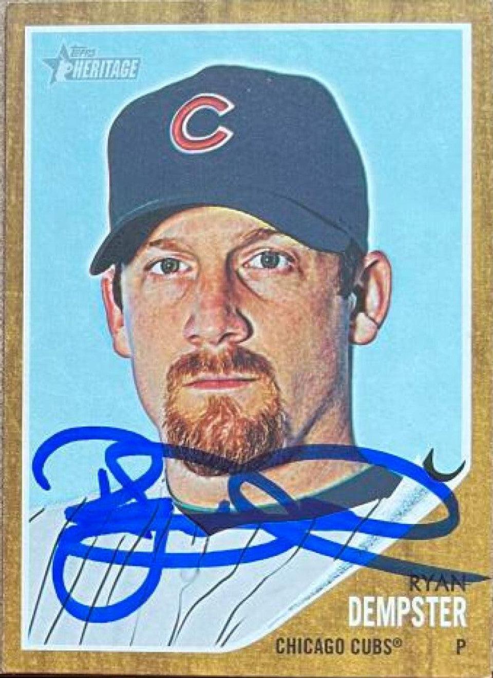 Ryan Dempster Signed 2011 Topps Heritage Baseball Card - Chicago Cubs - PastPros