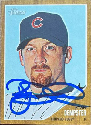 Ryan Dempster Signed 2011 Topps Heritage Baseball Card - Chicago Cubs - PastPros