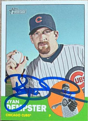 Ryan Dempster Signed 2012 Topps Heritage Baseball Card - Chicago Cubs