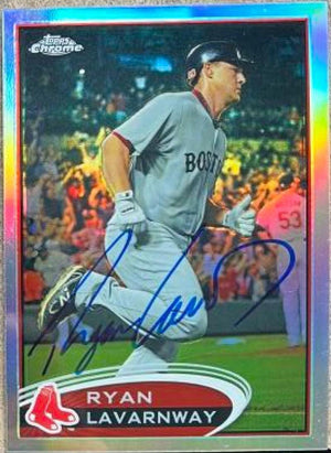 Ryan Lavarnway Signed 2012 Topps Chrome Refractors Baseball Card - Boston Red Sox - PastPros